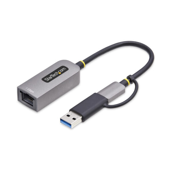 StarTech.com USB-C naar Ethernet Adapter met USB-A Dongle, 10/100/1000Mbps, USB 3.0 naar Gigabit Ethernet Netwerk Adapter, 15cm - Afbeelding 2