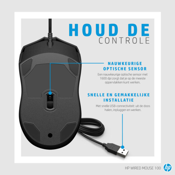 HP 100 muis met kabel - Afbeelding 8
