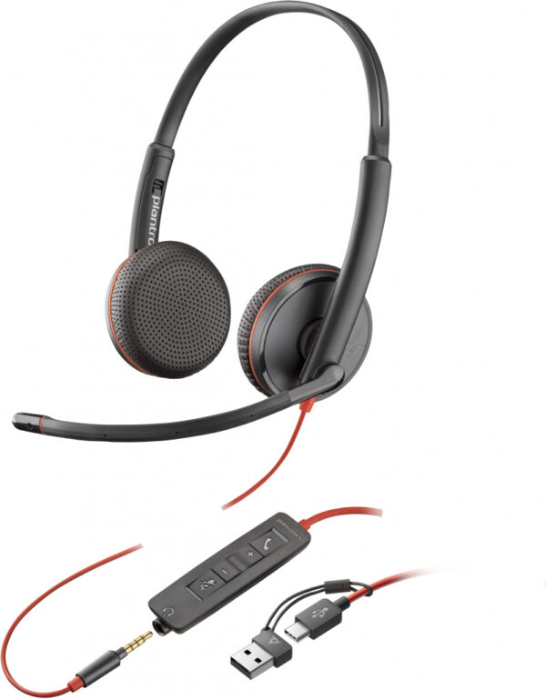 POLY Blackwire 3225 Stereo USB-C Headset + 3,5 mm plug + USB-C/A adapter - Afbeelding 3