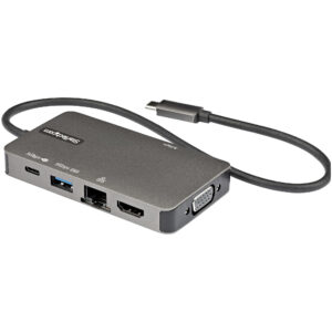 StarTech.com USB-C Multiport Adapter - USB-C to 4K 30Hz HDMI or 1080p VGA - USB Type-C Mini Dock met 100W Power Delivery Passthr