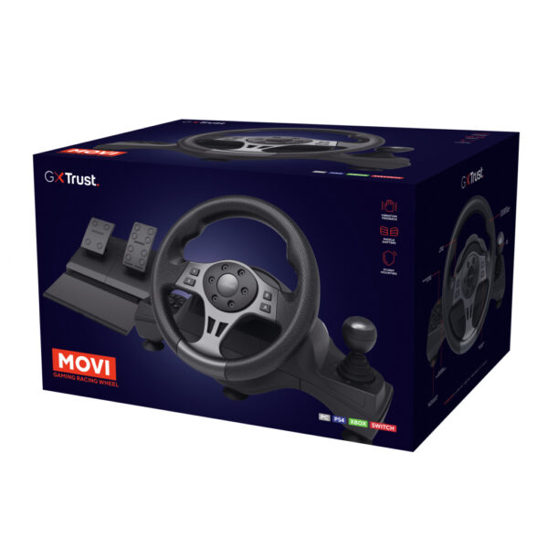 Trust GXT 289 Movi Zwart USB Stuurwiel + pedalen Nintendo Switch, PlayStation 4, Xbox One S, Xbox One X, Xbox Series S, Xbox Ser - Afbeelding 11