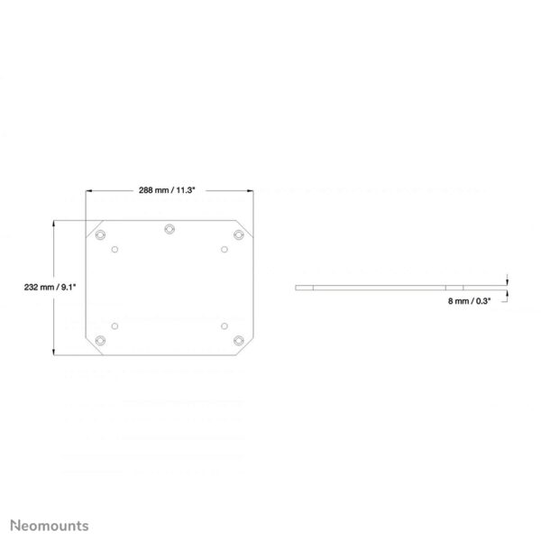 Neomounts PLASMA-M2SFPLATE Vloerplaat - vastzetbaar - Afbeelding 2