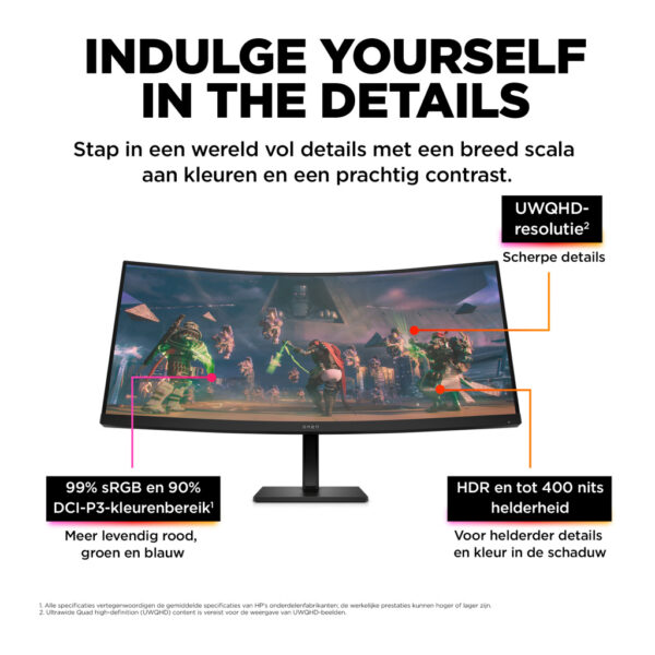 OMEN by HP 34 inch WQHD 165 Hz Curved gaming monitor - OMEN 34c - Afbeelding 10