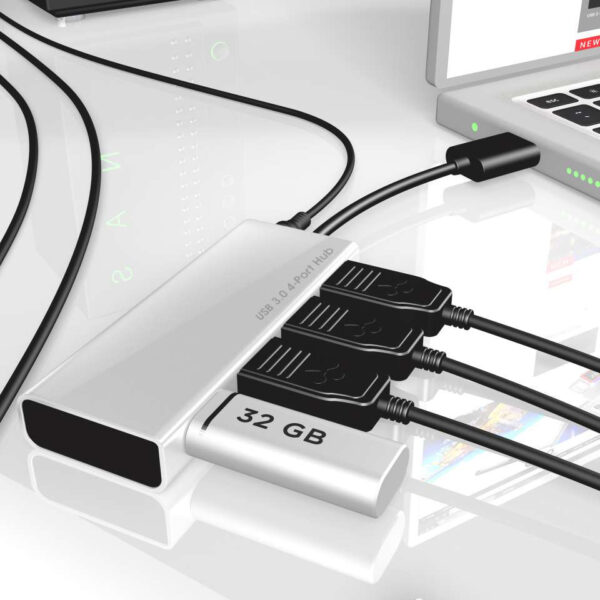 CLUB3D USB 3.0 Hub 4-Port with Power Adapter - Afbeelding 3