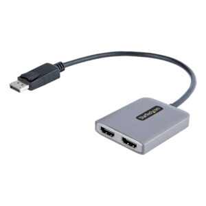 StarTech.com Displayport MST HUB, DP naar Dual HDMI 4K 60Hz, DisplayPort Multi Monitor Adapter met 30cm Kabel, DP 1.4 Multi Stre