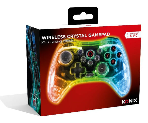 Konix Crystal Transparant USB Gamepad Analoog/digitaal Nintendo Switch, PC - Afbeelding 6