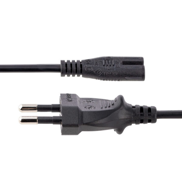 StarTech.com 2m Laptop Stroomkabel, EU Plug naar C7, 2.5A 250V, 18AWG, Laptop Vervangkabel, Printer Voedingkabel, Laptop Lader K - Afbeelding 3