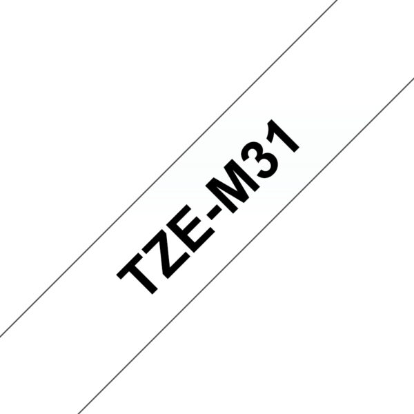 Brother TZE-M31 labelprinter-tape Zwart op zilver