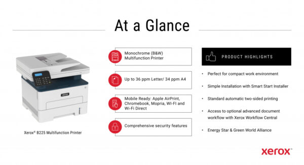 Xerox B225 A4 34 ppm draadloze dubbelzijdige printer PS3 PCL5e/6 ADF 2 laden totaal 251 vel - Afbeelding 12
