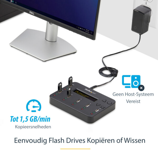 StarTech.com Standalone 1 naar 5 USB Thumb Drive Cloner en Wisser, Multiple USB Flash Drive Kloner,System/File/Whole-Drive Copy - Afbeelding 5