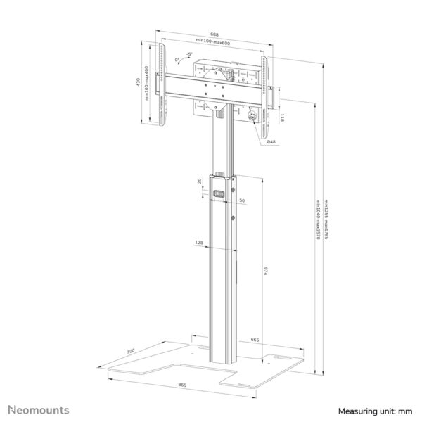 Neomounts FL45S-825BL1 TV vloerstandaard 37-75" - TÜV - Afbeelding 17