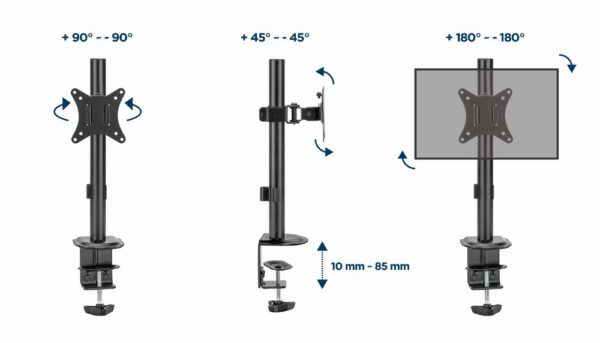 Gembird MA-D1-02 flat panel bureau steun 81,3 cm (32") Zwart - Afbeelding 12