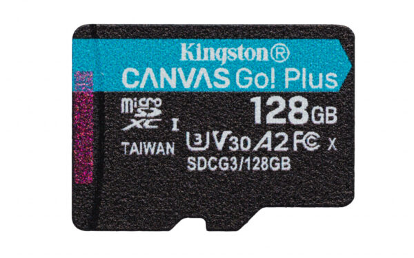 Kingston Technology Canvas Go! Plus 128GB microSDXC Canvas Go Plus 170R A2 U3 V30 kaart + ADP - Afbeelding 3