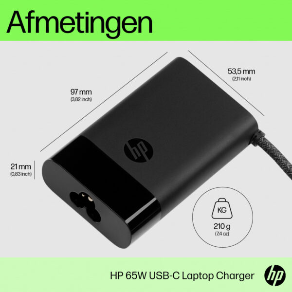 HP USB-C 65W-laptoplader - Afbeelding 6