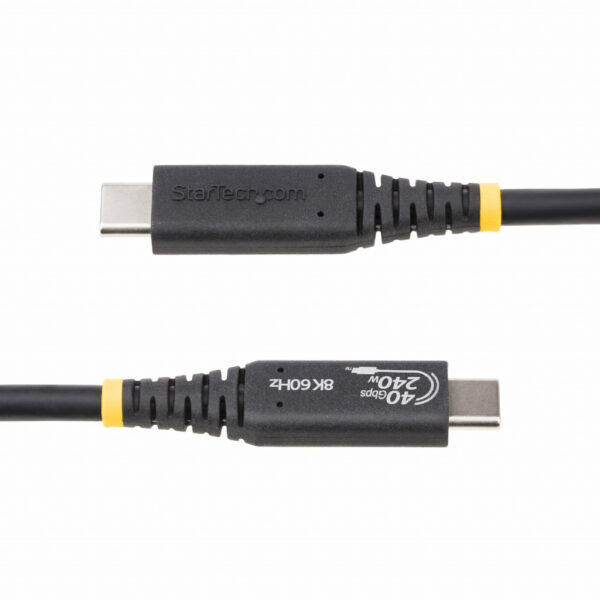 StarTech.com 1m USB4 Kabel, USB-IF Gecertificeerde USB Type-C Kabel, 40Gbps, 240W Power Delivery PD 3.1 EPR, 8K 60Hz, USB-C Data - Afbeelding 3