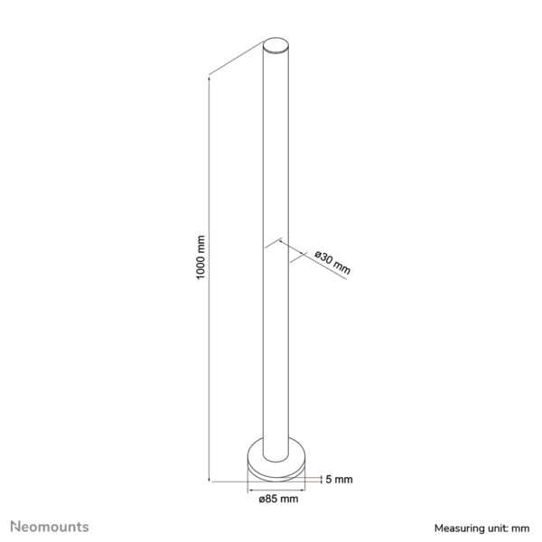 Neomounts FPMA-D9POLE Verlengbuis monitorarm - h 100 cm - Afbeelding 2