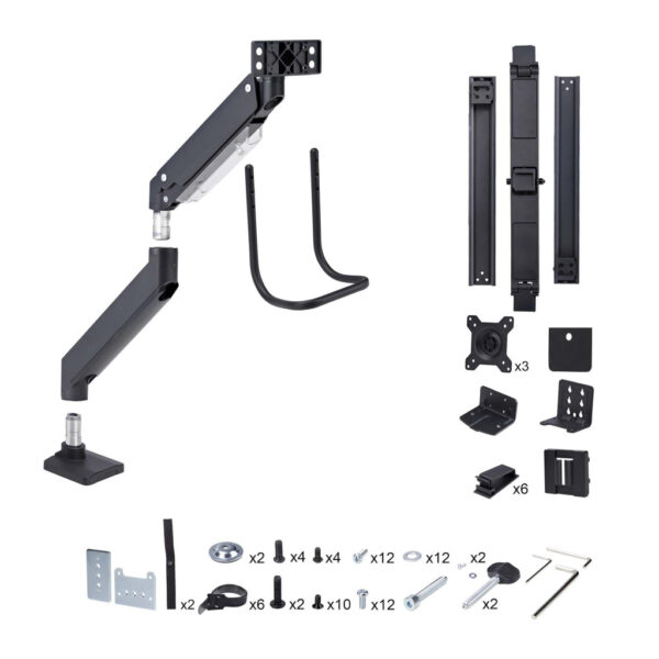 StarTech.com Crossbar Triple Monitor Arm voor Bureau, Tot Drie 27inch Schermen, VESA 75x75/100x100, Instelling Zonder Gereedscha - Afbeelding 11