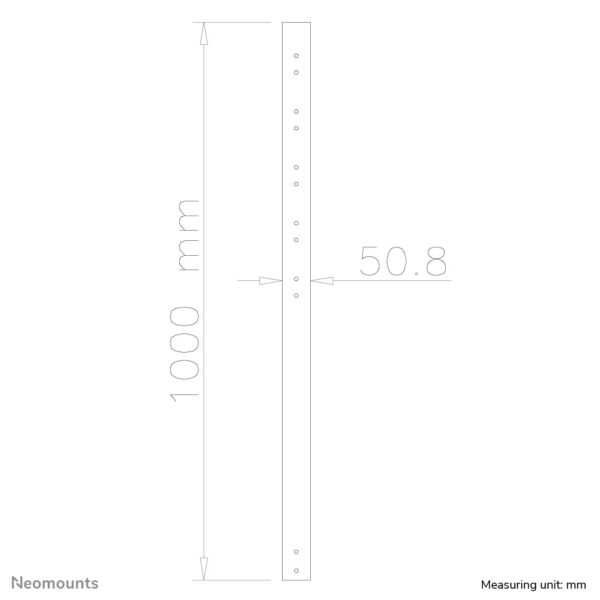 Neomounts FPMA-CP100BLACK Verlengbuis TV-beugel plafond - h 100 cm - Afbeelding 3