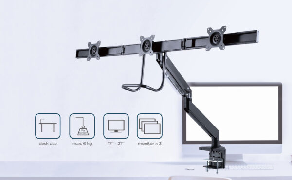 Gembird MA-DA3-03 flat panel bureau steun 68,6 cm (27") Zwart - Afbeelding 14