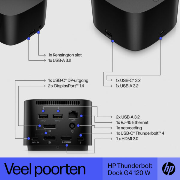 HP Thunderbolt Dock 120 watt G4 - Afbeelding 3