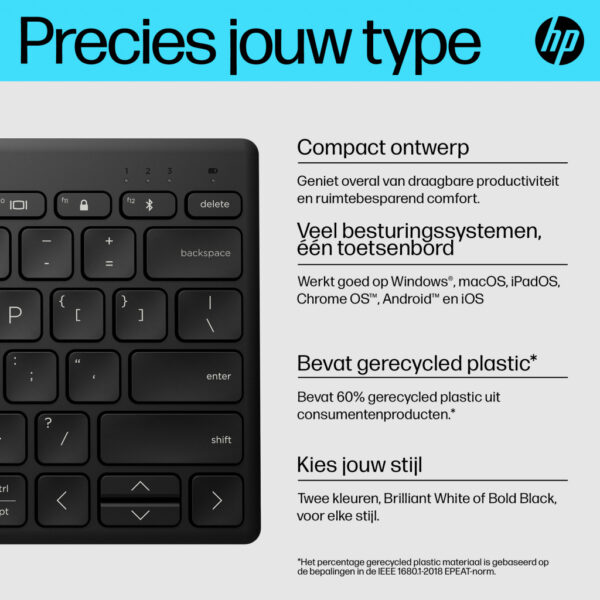 HP 350 Compact Multi-Device Bluetooth Keyboard - Afbeelding 3
