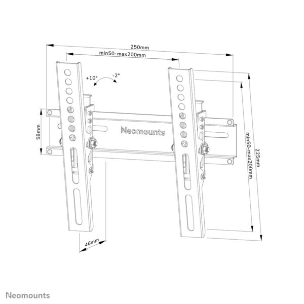 Neomounts WL35-350BL12 TV-beugel wand 24-55" - kantelbaar - vergrendelbaar - Easy Install - Afbeelding 16