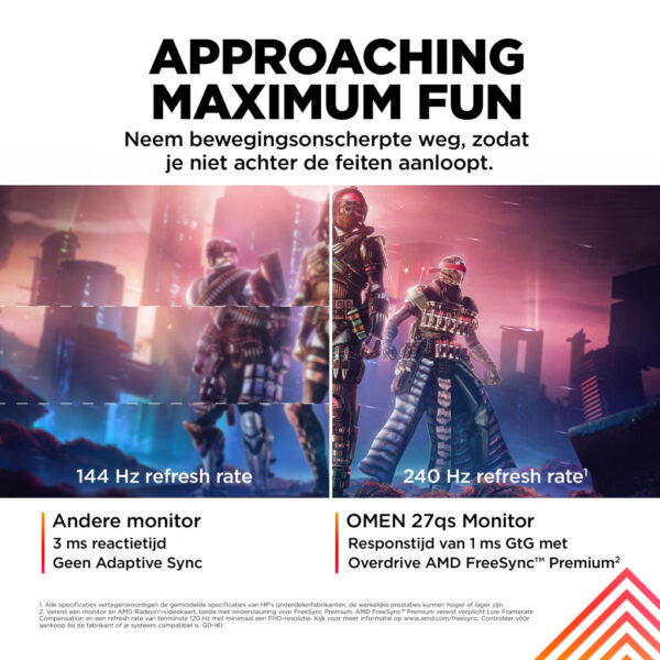 OMEN by HP 27 inch QHD 240 Hz gaming monitor - OMEN 27qs - Afbeelding 3