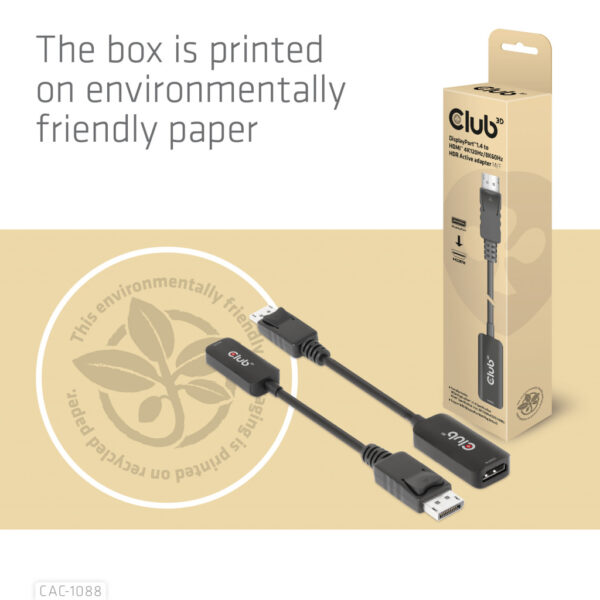 CLUB3D DisplayPort1.4 to HDMI 4K120Hz/8K60Hz HDR Active adapter M/F - Afbeelding 9