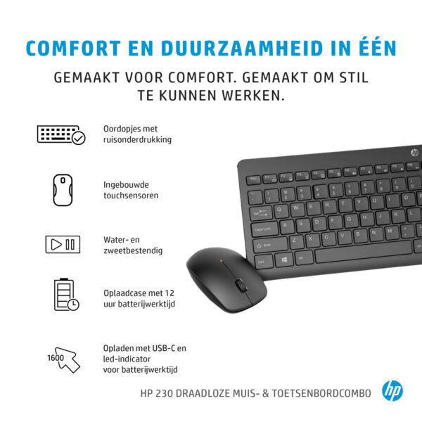 HP 230 draadloze muis- en toetsenbordcombo - Afbeelding 6