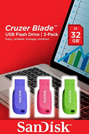 SanDisk Cruzer Blade 3x 32GB USB flash drive USB Type-A 2.0 Blauw, Groen, Roze