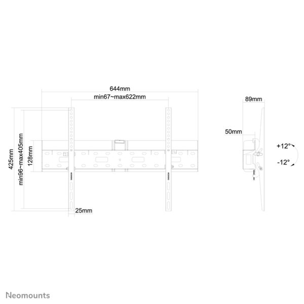 Neomounts LFD-W2640MP TV-beugel wand 37-75" - kantelbaar - Afbeelding 9