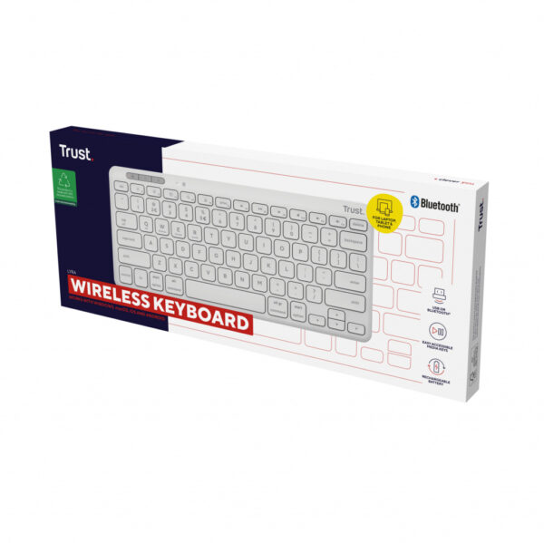 Trust Lyra toetsenbord Universeel RF-draadloos + Bluetooth QWERTY Amerikaans Engels Wit - Afbeelding 4