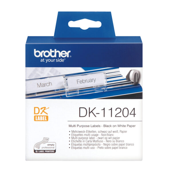 Brother DK-11204 labelprinter-tape Zwart op wit - Afbeelding 2