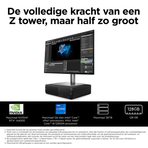HP Z2 G9 Intel® Core™ i7 i7-14700 32 GB DDR5-SDRAM 1 TB SSD Windows 11 Pro SFF Workstation Zwart - Afbeelding 4