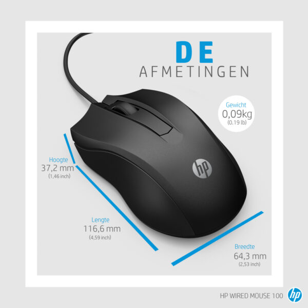 HP 100 muis met kabel - Afbeelding 5
