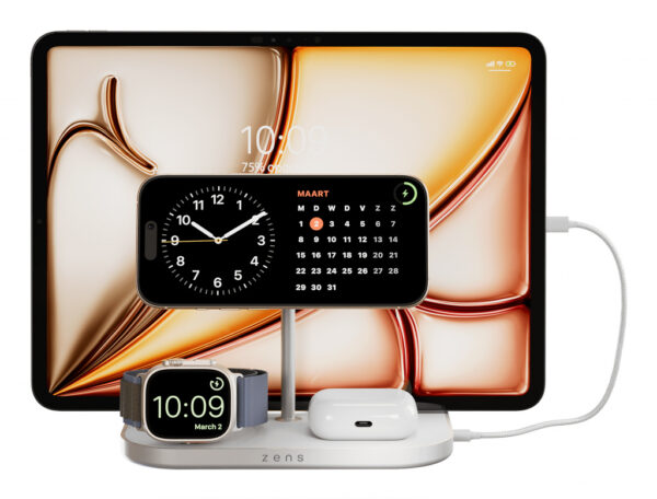 ZENS ZEDC29W/00 oplader voor mobiele apparatuur Hoofdtelefoons, Smartphone, Smartwatch Zilver, Wit AC, USB Draadloos opladen Sne - Afbeelding 6