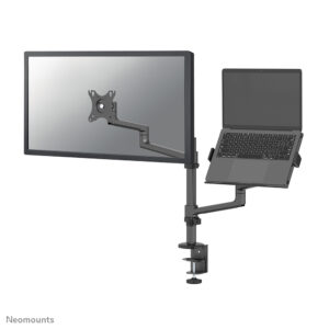 Neomounts DS20-425BL2 Monitorarm met laptophouder 17-27" - ruimtebesparend