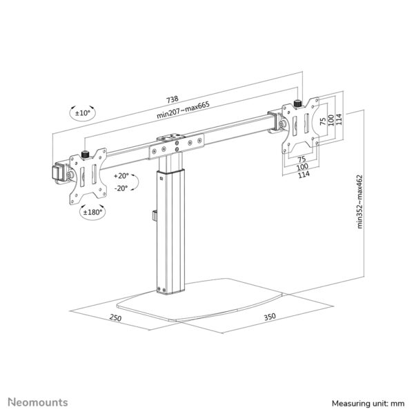 Neomounts FPMA-D865DBLACK Monitorstandaard 10-27" - gasveer - Afbeelding 14