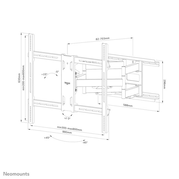Neomounts WL40S-950BL18 Heavy duty muurbeugel 55-110" - full motion - Afbeelding 16