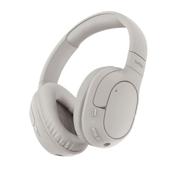 Belkin AUD009HQSA hoofdtelefoon/headset Hoofdtelefoons Draadloos Hoofdband Oproepen/muziek USB Type-C Bluetooth Zand