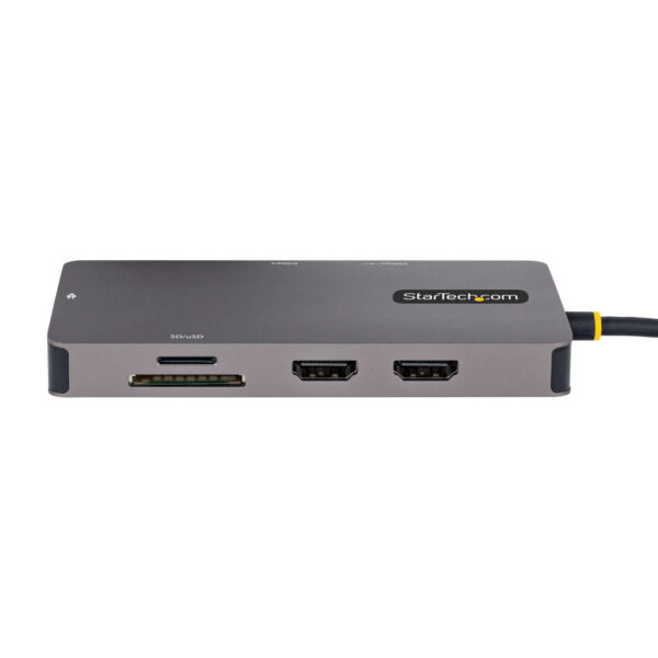 StarTech.com USB C Multiport Adapter, Dual HDMI Video, 4K 60Hz, 2 Port 5Gbps USB-A Hub, 100W Power Delivery Pass-Through, GbE, S - Afbeelding 3