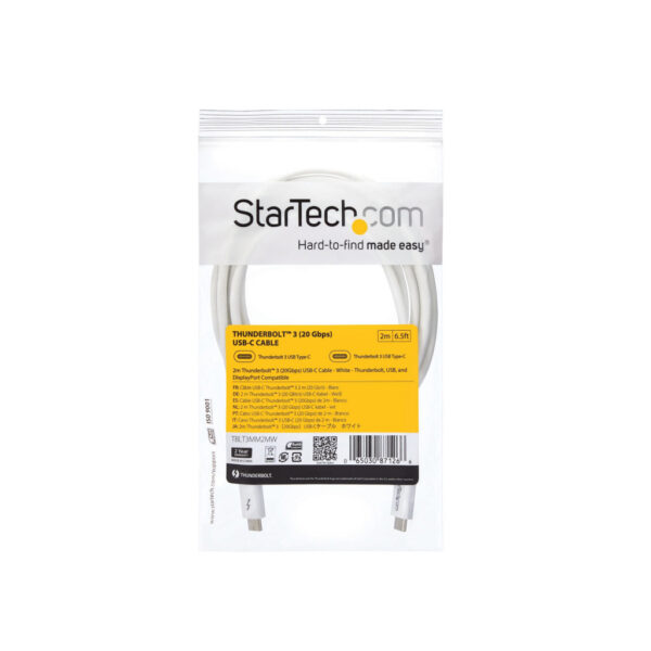 StarTech.com 2m Thunderbolt 3 Kabel, 20Gbps, 100W PD, 4K, Thunderbolt Gecertificeerd, Thunderbolt 4/USB 3.2/DisplayPort Compatib - Afbeelding 8