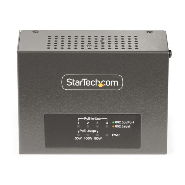 StarTech.com 4-Port Multi-Gigabit PoE++ Injector, 5/2.5/1G Ethernet (NBASE-T), PoE/PoE+/PoE++ (802.3af/802.3at/802.3bt), 160W Po - Afbeelding 5