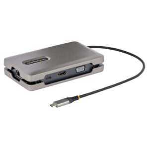 StarTech.com USB-C Multiport Adapter met USB-C DP Alt Mode Video Output/4K HDMI 2.0/VGA, USB-C Dual Monitor Docking Station, 100