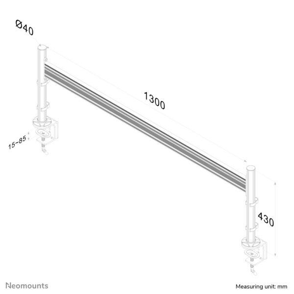 Neomounts FPMA-DTB100 Toolbar bureaurail 10-24" - Afbeelding 3