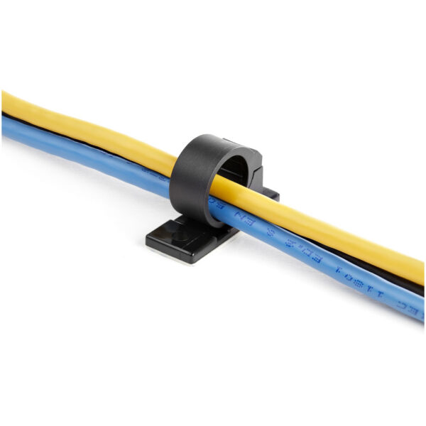StarTech.com 100 Zelfklevende Kabelmanagement Clips, 17mm, Zwart, Netwerk/Ethernet/Bureau/Computer Kabelbeheer, Klevende Kabelho - Afbeelding 5