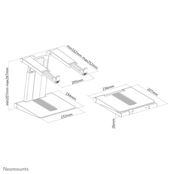 Neomounts NSLS200 Laptopstandaard 10-17" - hoogteverstelbaar - opvouwbaar - compact - universeel - Afbeelding 18