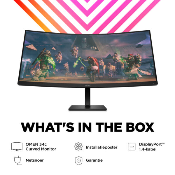 OMEN by HP 34 inch WQHD 165 Hz Curved gaming monitor - OMEN 34c - Afbeelding 4
