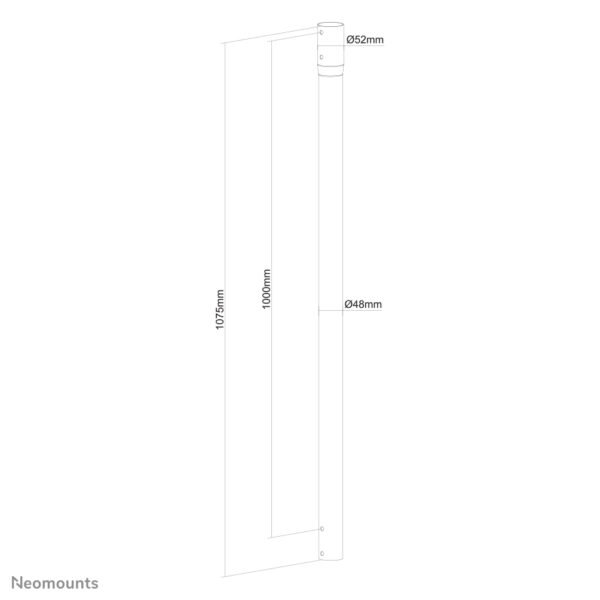 Neomounts NS-EP100BLACK Verlengbuis TV-beugel plafond - h 107,5 cm - Afbeelding 11