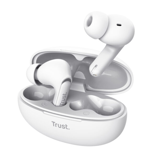 Trust Yavi Headset True Wireless Stereo (TWS) In-ear Oproepen/muziek USB Type-C Bluetooth Wit